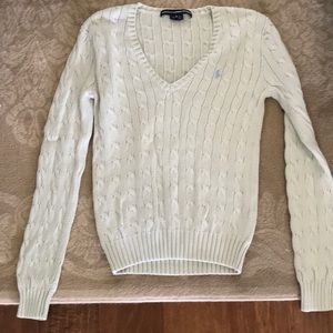 Ralph Lauren Sport Light Green Cable-Knit Sweater